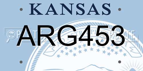 ARG453 Kansas License Plate