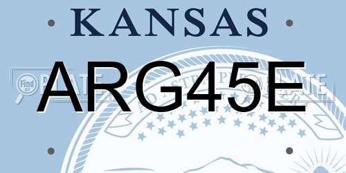 ARG45E Kansas License Plate