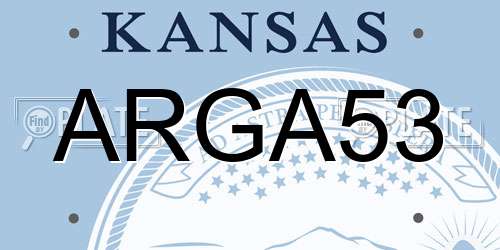 ARGA53 Kansas License Plate
