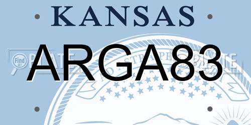 ARGA83 Kansas License Plate