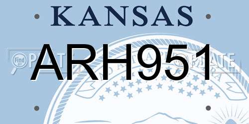 ARH951 Kansas License Plate