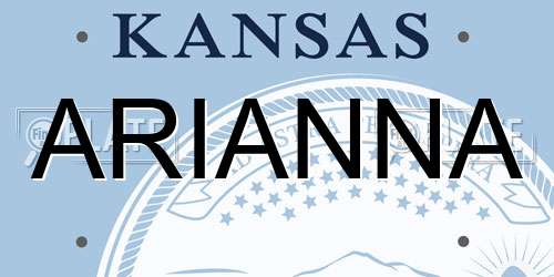 ARIANNA Kansas License Plate