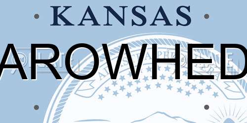 AROWHED Kansas License Plate