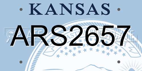 ARS2657 Kansas License Plate