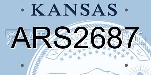 ARS2687 Kansas License Plate