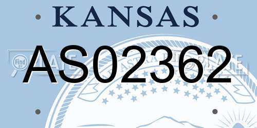 AS02362 Kansas License Plate