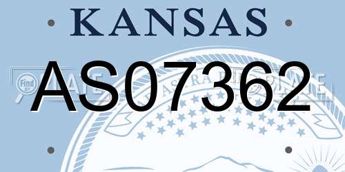 AS07362 Kansas License Plate