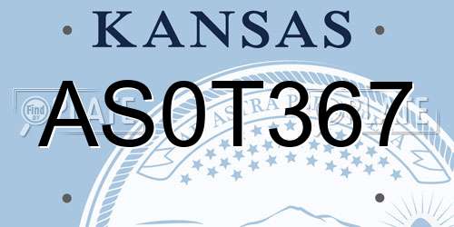 AS0T367 Kansas License Plate
