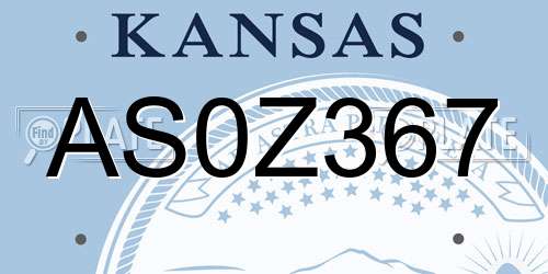 AS0Z367 Kansas License Plate