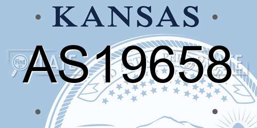 AS19658 Kansas License Plate
