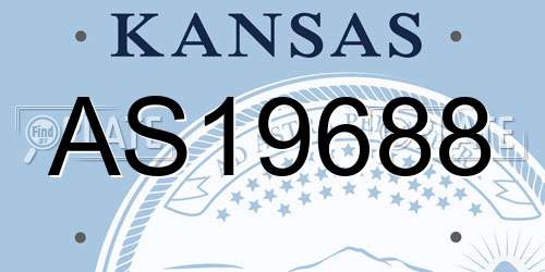 AS19688 Kansas License Plate