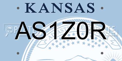AS1Z0R Kansas License Plate