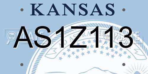 AS1Z113 Kansas License Plate