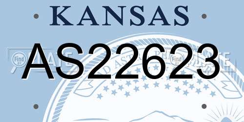 AS22623 Kansas License Plate