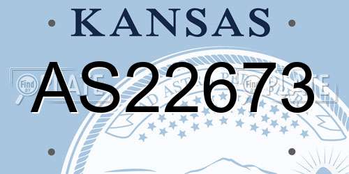 AS22673 Kansas License Plate