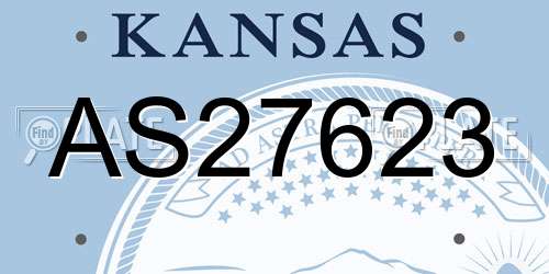 AS27623 Kansas License Plate
