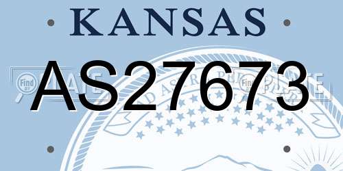 AS27673 Kansas License Plate
