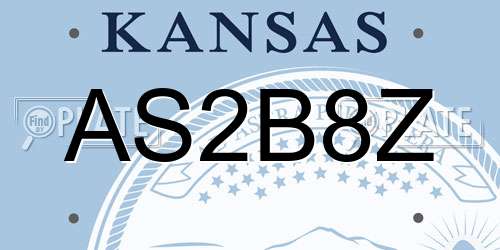 AS2B8Z Kansas License Plate