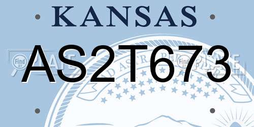 AS2T673 Kansas License Plate