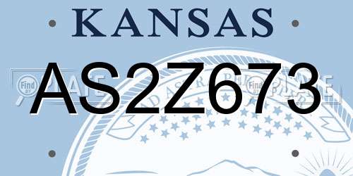 AS2Z673 Kansas License Plate