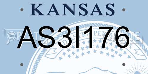 AS3I176 Kansas License Plate
