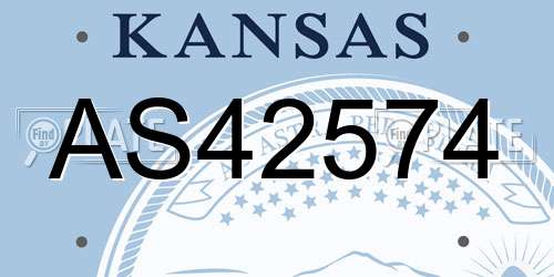 AS42574 Kansas License Plate