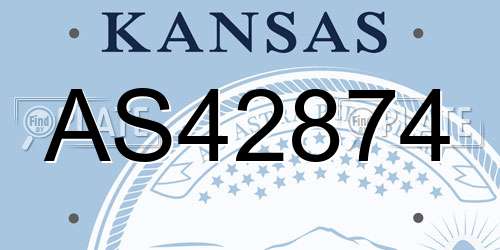AS42874 Kansas License Plate