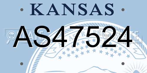 AS47524 Kansas License Plate