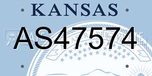 AS47574 Kansas License Plate