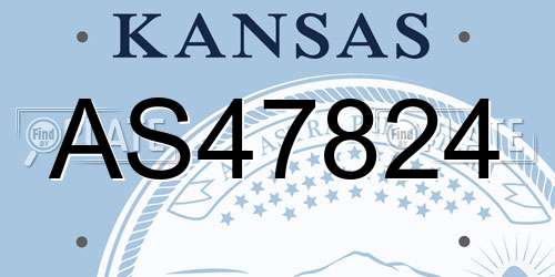 AS47824 Kansas License Plate