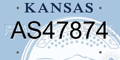AS47874 Kansas License Plate
