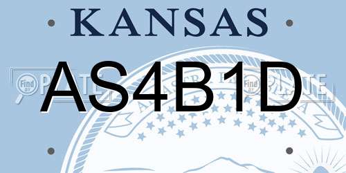 AS4B1D Kansas License Plate