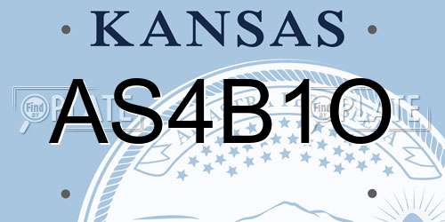 AS4B1O Kansas License Plate
