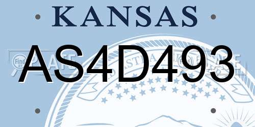 AS4D493 Kansas License Plate