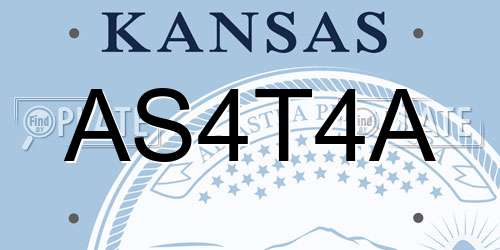 AS4T4A Kansas License Plate