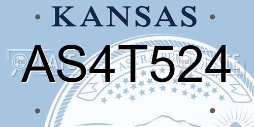 AS4T524 Kansas License Plate