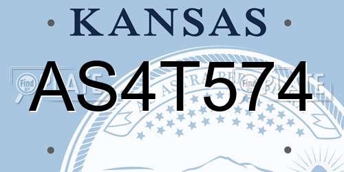 AS4T574 Kansas License Plate