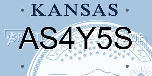 AS4Y5S Kansas License Plate