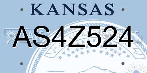 AS4Z524 Kansas License Plate