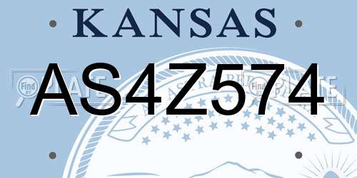 AS4Z574 Kansas License Plate