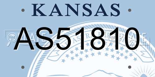 AS51810 Kansas License Plate
