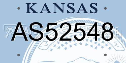 AS52548 Kansas License Plate