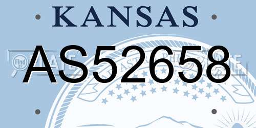 AS52658 Kansas License Plate