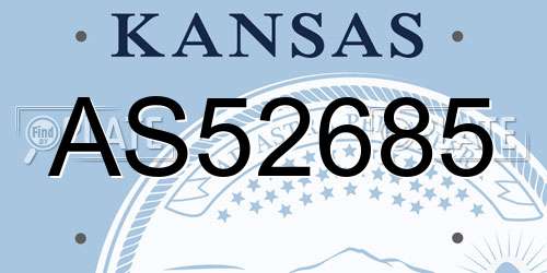 AS52685 Kansas License Plate