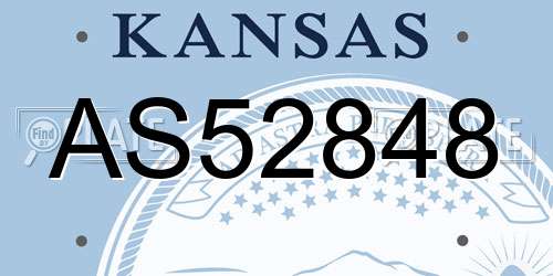 AS52848 Kansas License Plate