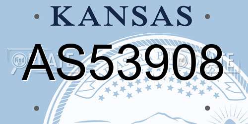 AS53908 Kansas License Plate
