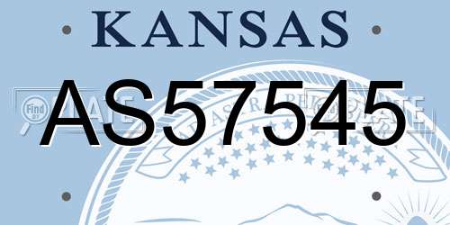 AS57545 Kansas License Plate