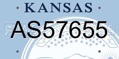 AS57655 Kansas License Plate