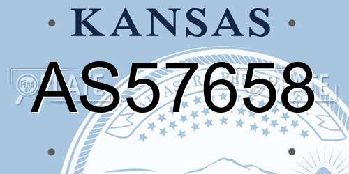 AS57658 Kansas License Plate