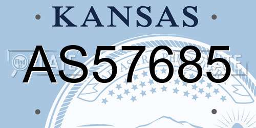 AS57685 Kansas License Plate